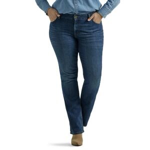 NWT Lee Women's 26W Petite Plus Size Legendary Mid Rise Bootcut Jean Compass